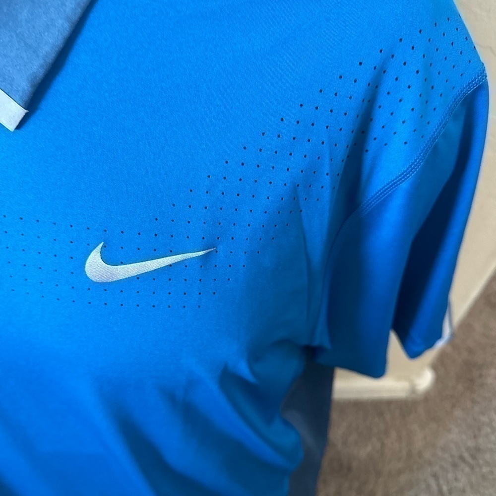 Men’s Nike pre own golf Tiger Woods collection TW polo shirt size L blue - Picture 2 of 8